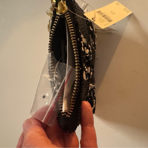 Anthropologie Black and White Beaded Wristlet - Picture 6 of 7